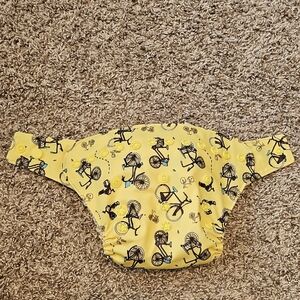 Grovia Yellow Bicycle Print Kids Hybrid Diaper